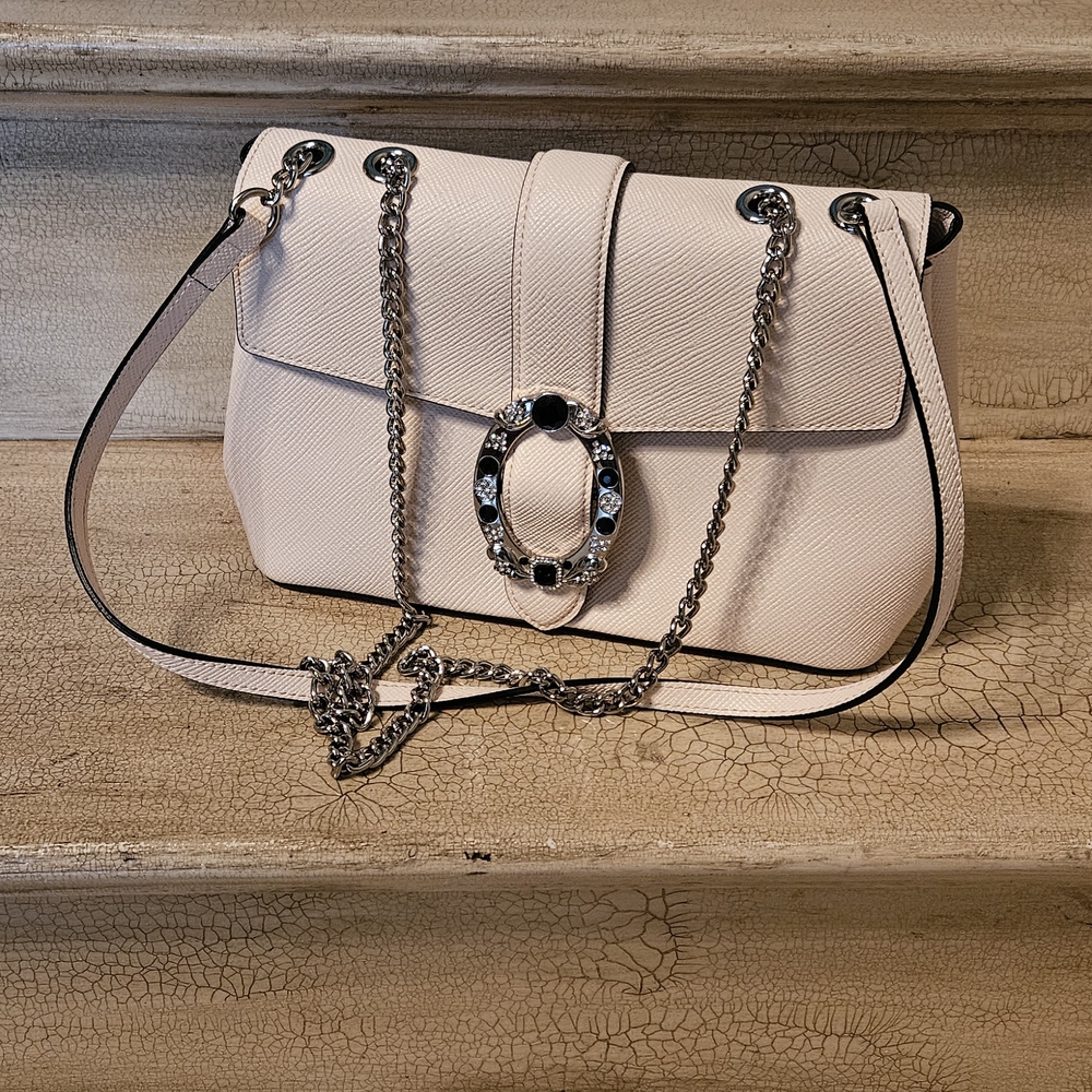 Chic Powder Light Pink  Crossbody Bag with Chain Detail